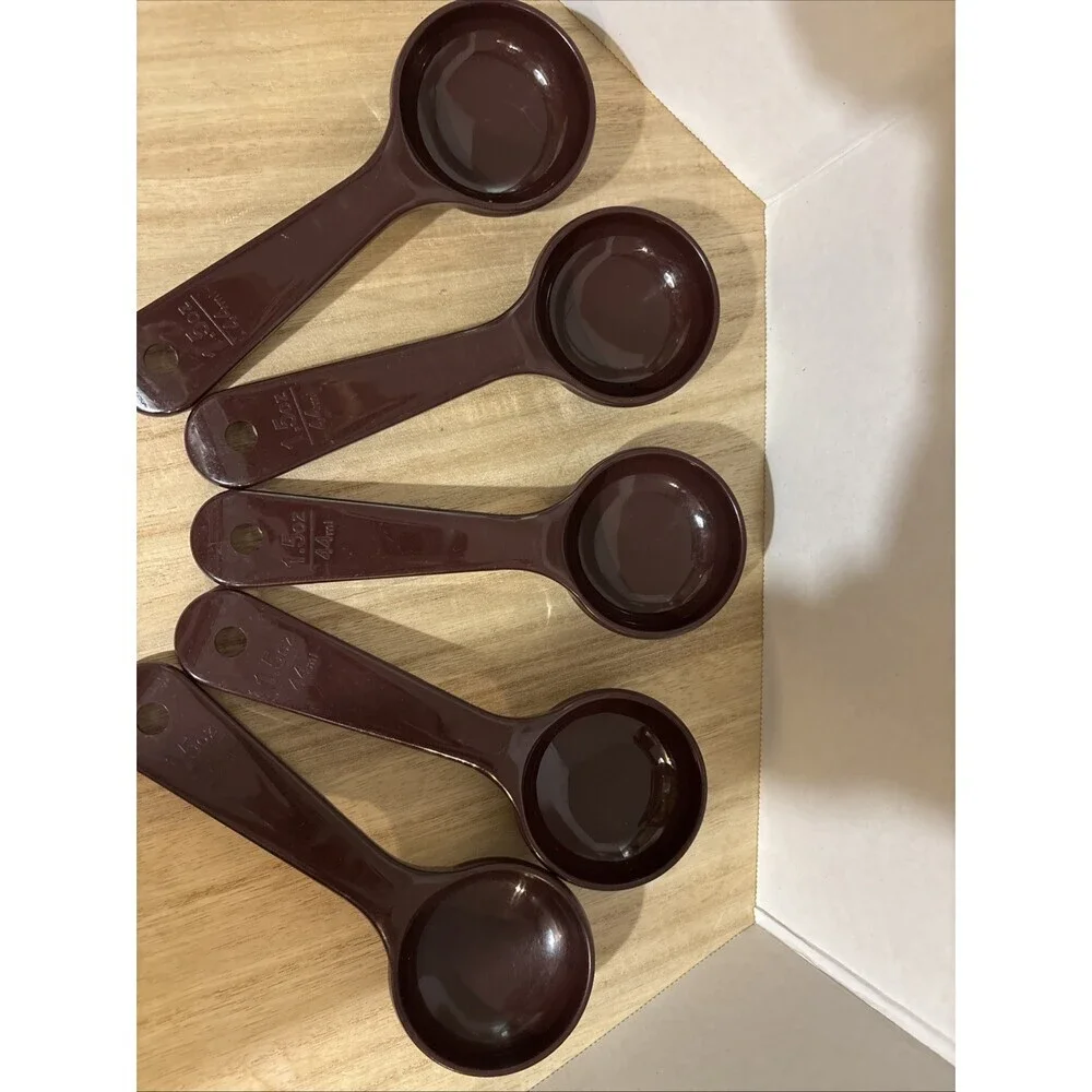 Lot of 5 Carlisle 492201 Measure Miser 1.5 Oz. Portion Control Spoon 44ml Brown